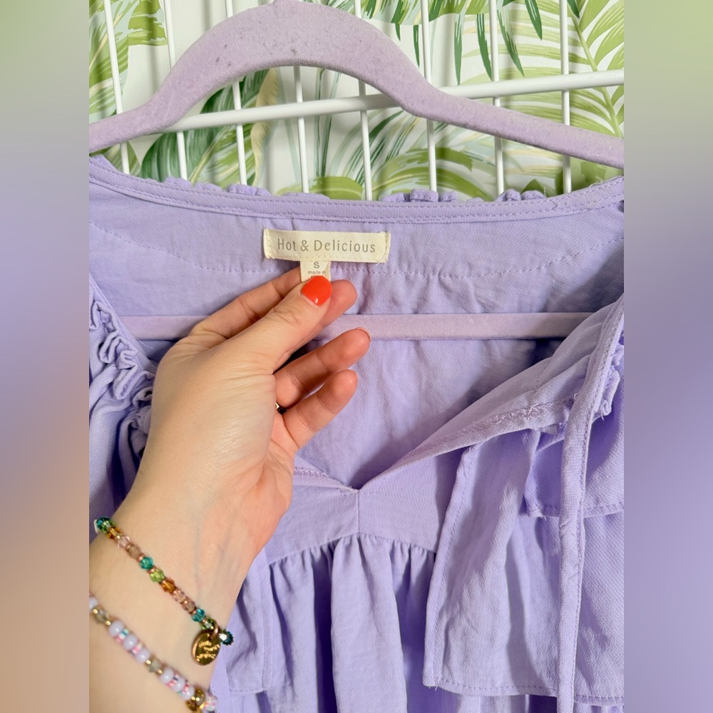 Lavender Ruffled Women's Top - Picture 4 of 7